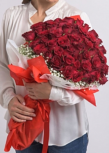 60 kırmızı gül buketi